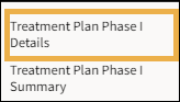 Treatment Plan Phase 1 Details with yellow highlight box around it.